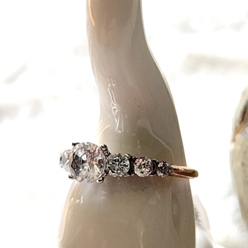 Women's Bling Stainless Steel Bridal Two Tone Cocktail Ring - Picture 12 of 16